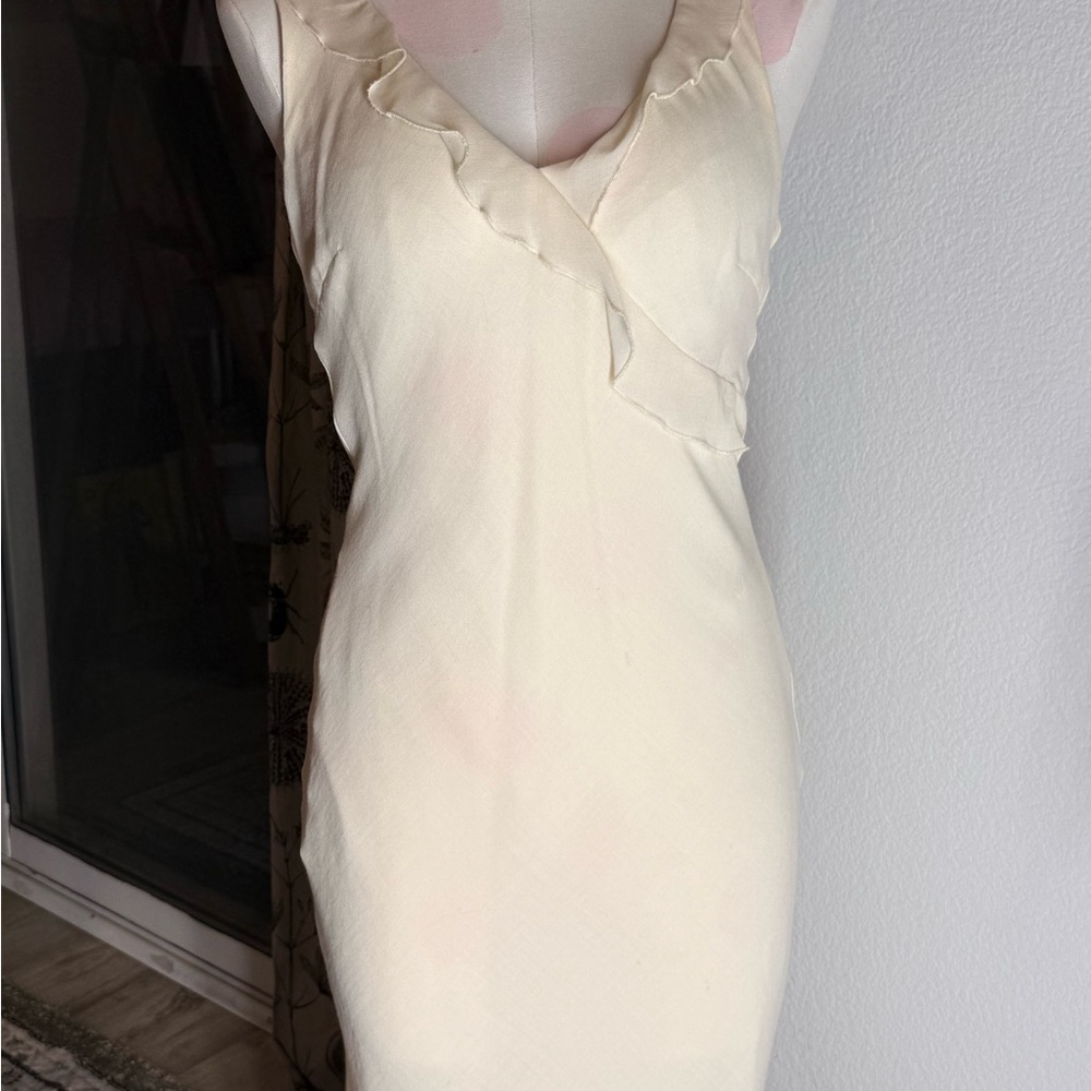 Zara Woman Cream Wool Blend Midi Dress | Bridal Shower | Size S